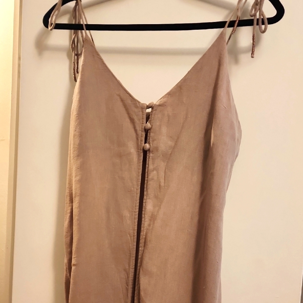 Free People Tan Button-Front Coverup
